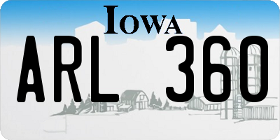IA license plate ARL360