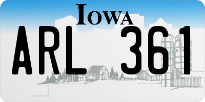 IA license plate ARL361