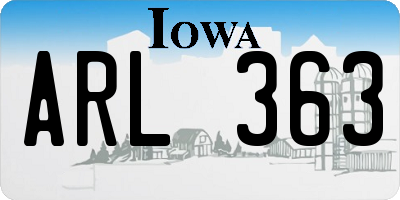 IA license plate ARL363