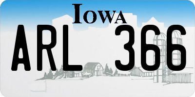 IA license plate ARL366