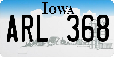 IA license plate ARL368