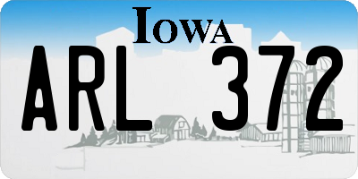 IA license plate ARL372
