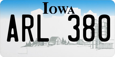IA license plate ARL380