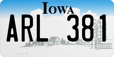 IA license plate ARL381