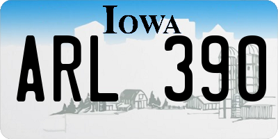 IA license plate ARL390