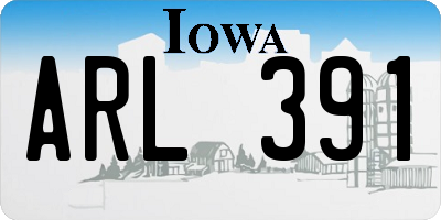 IA license plate ARL391