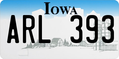 IA license plate ARL393