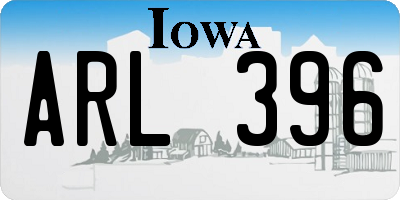 IA license plate ARL396
