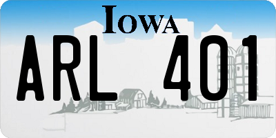IA license plate ARL401