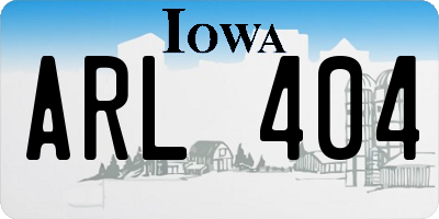 IA license plate ARL404