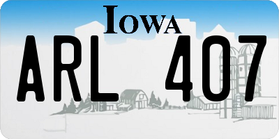 IA license plate ARL407