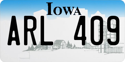 IA license plate ARL409