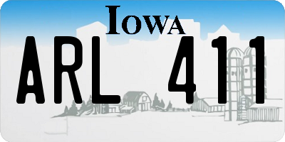 IA license plate ARL411