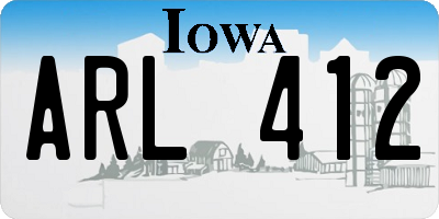 IA license plate ARL412