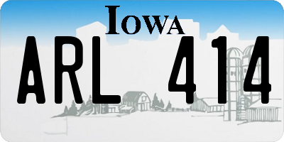 IA license plate ARL414