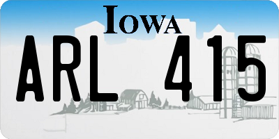 IA license plate ARL415