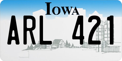 IA license plate ARL421