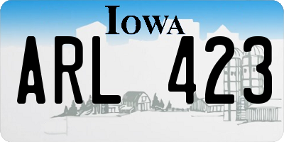 IA license plate ARL423