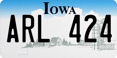 IA license plate ARL424