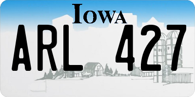 IA license plate ARL427
