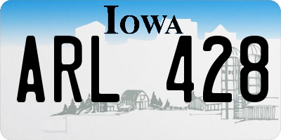 IA license plate ARL428