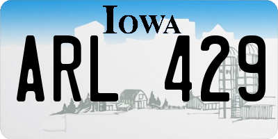 IA license plate ARL429
