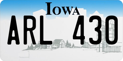 IA license plate ARL430