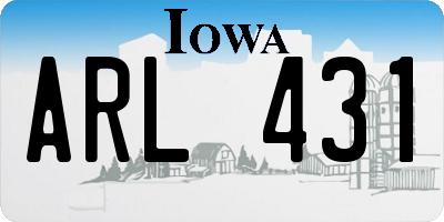IA license plate ARL431