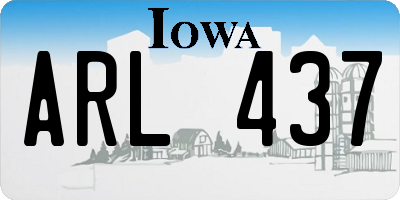 IA license plate ARL437