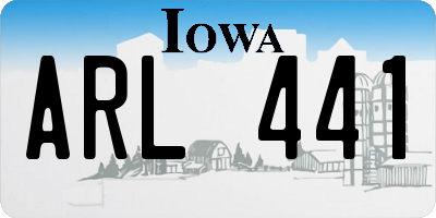 IA license plate ARL441