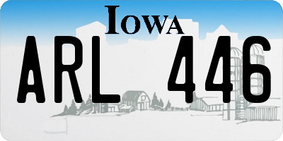 IA license plate ARL446