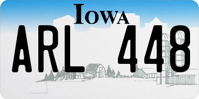 IA license plate ARL448