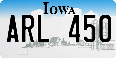 IA license plate ARL450