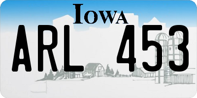 IA license plate ARL453