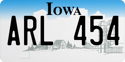 IA license plate ARL454
