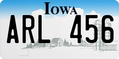 IA license plate ARL456