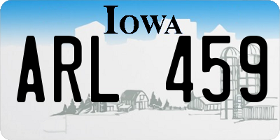 IA license plate ARL459