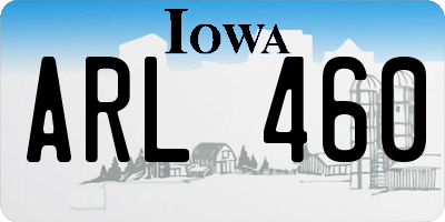 IA license plate ARL460