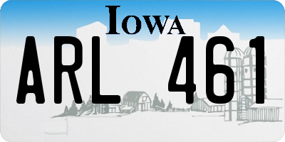 IA license plate ARL461