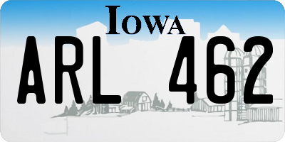 IA license plate ARL462