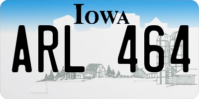IA license plate ARL464