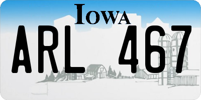 IA license plate ARL467
