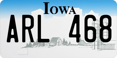 IA license plate ARL468