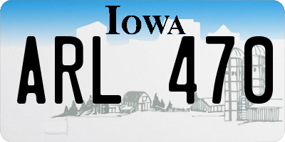 IA license plate ARL470