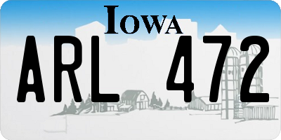 IA license plate ARL472