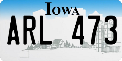 IA license plate ARL473