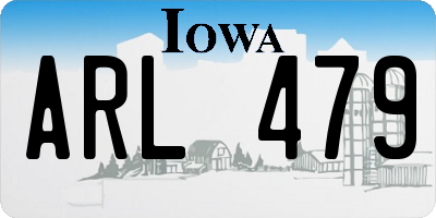IA license plate ARL479