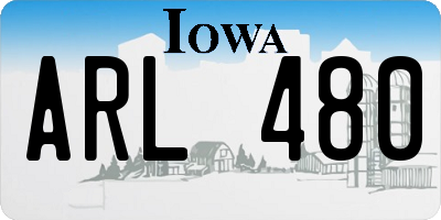 IA license plate ARL480