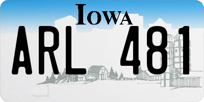 IA license plate ARL481