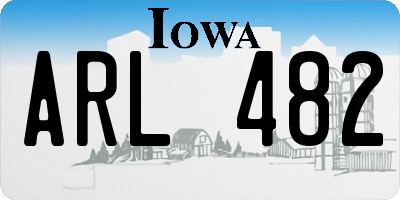 IA license plate ARL482